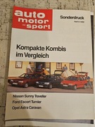 Broszura z testem samochodów 