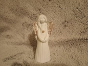 Figurka aniołka z gipsu - dekoracja 17 cm - stan bardzo dobry