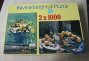 Puzzle Ravensburger 2 x 1000 kwiaty martwa natura - kompletne