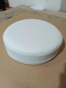 Nowe Siedzisko z Eko Skóry Białe Tapicerowane Pufa do Stołka Krzesła