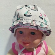 Czapka na lato kapelusz łódki biała 38 cm wiązana