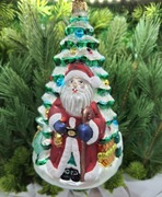 Bombka Choinka z Mikołajem i Aniołem 11CH Prezent ! Okazja ! Ozdoba Szklana