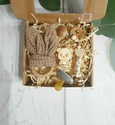 Zestaw zawieszka imienna do smoczka i gryzak wafel