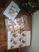 Trzy reklamówki z PRL opakowania na prezenty świąteczne