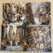 Świąteczne poszewki dekoracyjne 40 na 40 cm – komplet 4 sztuki