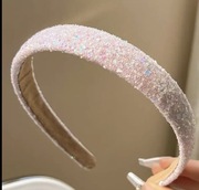 Koreańska opaska błyszcząca różowa