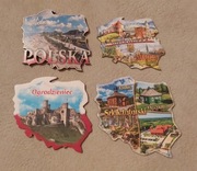 Magnes na lodówkę 4szt. Polska, Sandomierz, Ogrodzieniec, Szlak Tatarski.