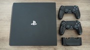 Sony PlayStation 4 Pro 1TB - Zestaw z 2 oryginalnymi padami + ładowarka