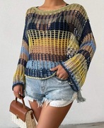 Cienki milutki sweter narzutka M