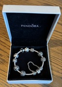 Oryginalna bransoletka srebrna Pandora + Charmsy (koraliki)