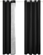 Czarne zasłony zaciemniające, z podszewką (245x140) 2 sztuki komplet
