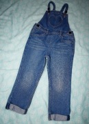 Spodnie jeansowe ogrodniczki George 92-98 cm