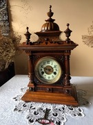 Zegar eklektyczny HAU HAC ok. 1895 -1905 eklektyczny jasny orzech loft