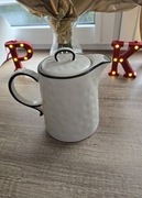 Ceramiczny Czajnik  CHA Cult  Annbrit 1 l biały 3d kropki dzbanek