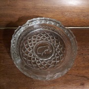 Vintage-Popielnica, szkło prasowane z motywem Żubra z lat 70-tych.