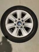 Oryginalne felgi BMW 7Jx16EH2, 5x120 + opony Continental + kołpaki BMW