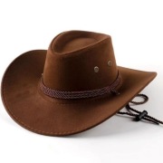 Zamszowy kapelusz kowbojski w stylu western.