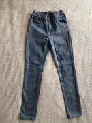 Srebrne spodnie jeansowe jeansy skóra węża ok. 146 jak nowe