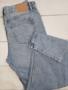 Jeansy Bershka 38 rozszerzana nogawka flare jasny denim high waist modne