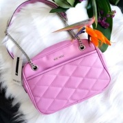 NOWA Nine West różowa torebka pikowana łańcuch