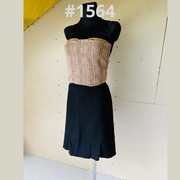 Bluzka z łączonych materiałów S/36 złota nitka