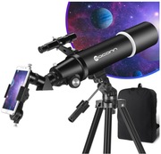 NOWY Teleskop Astronomiczny 80mm przysłona 600mm składany + akcesoria