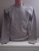 JASNOSZARY SWETER Z OKRĄGŁYM DEKOLTEM L 70% WEŁNA