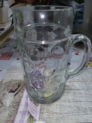 Kufel do piwa Vintage 1L ze szkła fasetowanego