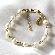 Różaniec bransoletka perły kryształy Swarovskiego