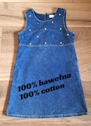 Dżinsowa sukienka bezrękawnik 10-11 lat 146 cm vintage cotton 100%