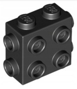 LEGO 6308883 klocek 1x2x1 z wypustkami czarny 5x