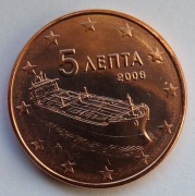 GRECJA  2006 5 CENTÓW UNC !!!!!!!!!!