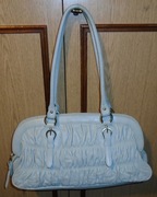 Torebka damska duża, klasyczna, prostokątna, jasnopopielata, skórzana