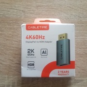 CABLETIME Adapter DisplayPort na HDMI 4K 60 Hz HDR