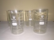 Zlewki laboratoryjne PRL - retro szklanki do drinków 400 ml