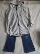 Bluza z kapturem na zamek+spodniw jeansowe rm.134 zestaw