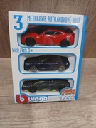 Zestaw 3 metalowych autek Burago