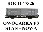 GLEDZIU KOLEJKA ROCO 47526 WAGON KRYTY OWOCARKA FS NOWY. PASUJE DO PIKO.