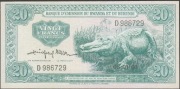 RWANDA BURUNDI 20 FRANKÓW 1960 - KROKODYL - D