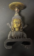 Oryginalny Świecznik Budda drewno ,żywica,masa,metal ?