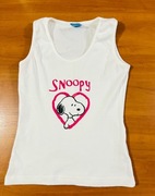 Damska koszulka bluzka Snoopy biała M