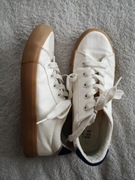 Białe kremowe eleganckie skórzane trampki Primark 36 skaj