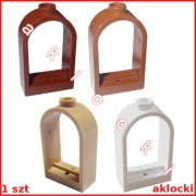 LEGO 30044 OKNO 1x2x2 2/3 rama biały brązowy/Reddish Tan c.pomarańczowy