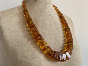 Stary Duży 160 g.Naszyjnik Bursztyn PRL