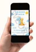 E-zaproszenie online na roczek ŻYRAFA z 1 max 24h