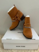 Botki skórzane Kazar rude