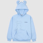 Bluza z kapturem z rogami z haftem Horned Lucy Baby Blue hoodie 2005 Global