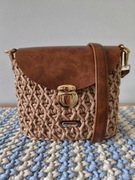 Torebka damska ręcznie wykonana robiona na szydełku ze sznurka handmade 