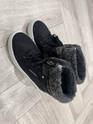 Buty zimowe ocieplane futro czarne szare Skechers Street LosAngeles 39