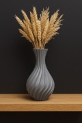 Wazon spiralny 3D 18 cm grafitowy | fajnedruki.pl | handmade PLA